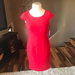 Calvin Klein Red Mid-Length Work Pencil Dress sz 6
